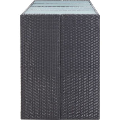 Conjunto de Bar para Jardín 9 Piezas Mesa Alta y Sillas de Ratán Sintético para Exterior