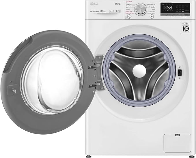 Lavadora LG de carga frontal de 10,5 kg, 1400 rpm, WiFi, inteligencia artificial