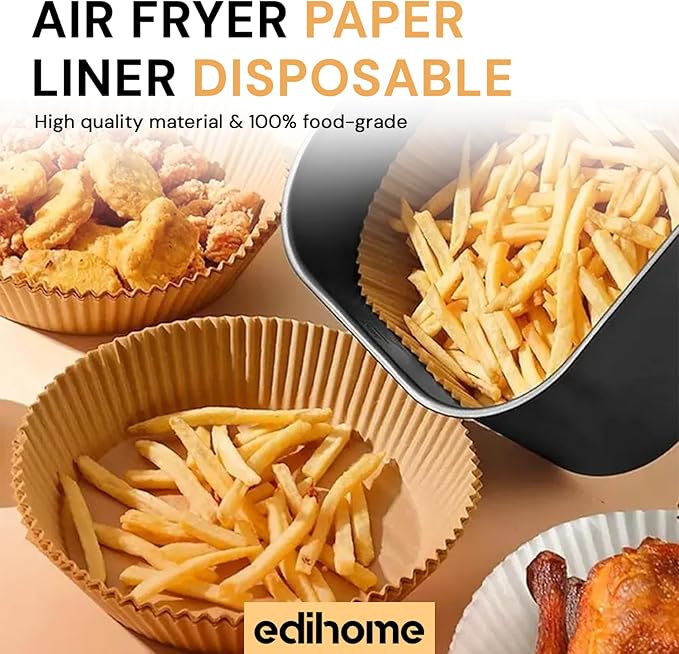 Papel Freidora Aire, Air Fryer, 100 Unidades, 20-24 cm
