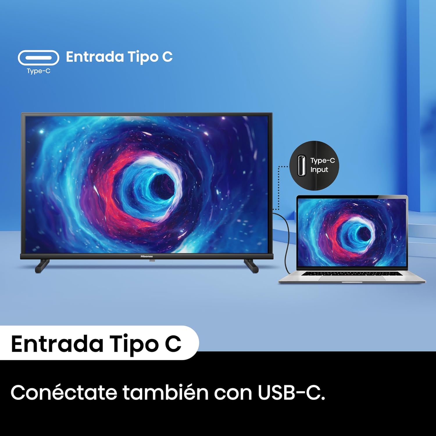 Hisense QLED TV, 32 Pulgadas, Dolby Atmos, Modo Juego, Entrada Tipo C