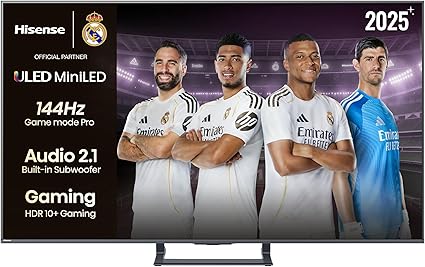 2025 Hisense 55E8Q Mini LED Smart TV, Quantum Dot, 144 Hz, subwoofer integrado, Dolby Vision