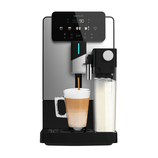 Cafetera superautomática compacta con 19 bares, tanque de leche y sistema Thermoblock.