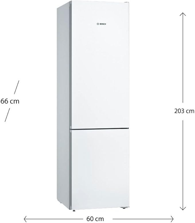 Frigorífico Combi, Libre instalación, Serie 4, VitaFresh, Acero antihuellas, [Clase de eficiencia energética E]