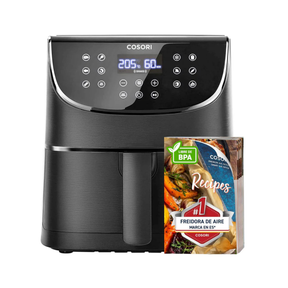 Freidora de Aire Interior Metálico Real, Air Fryer Diseño Antióxido, Tecnología Calefacción Uniforme, 40 Recetas, Reducción de Grasas para una Vida Saludable, Eficiencia Energética