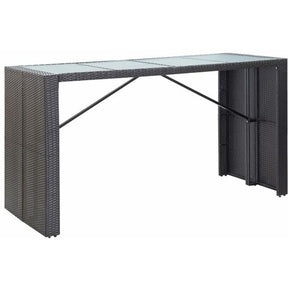 Conjunto de Bar para Jardín 9 Piezas  Mesa Alta y Sillas de Ratán Sintético para Exterior