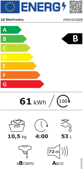Lavadora LG  de carga frontal de 10,5 kg, 1400 rpm, WiFi, inteligencia artificial