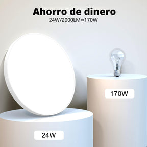 Plafón LED de Techo 24W – 2000LM, IP44, Luz Moderna para Dormitorio, Cocina y Baño