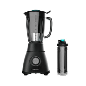Cecotec Batidora de Vaso Power Black Titanium 2000MAX Mix Go. Potência Máxima de 2000W, Acabamentos em Acero Inoxidable, Cuchilla com Revestimento de Titanio Negro, Capacidade 1,5L