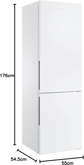 Frigorífico Combi, 55CM, Altura 1,77m, 260L, Low Frost, Función SuperCool, Cajón Verdulero, Control electrónico interno, LED, Puertas Reversibles, 39DB, Clase E, Blanco [Clase de eficiencia energética E]