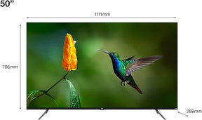 TCL 126cm (50 ") QLED Fire TV (4K Ultra HD, HDR 10+, Dolby Vision & Atmos, Smart TV, Game Master, 60Hz Motion clarity), Negro [Clase de eficiencia energética G]