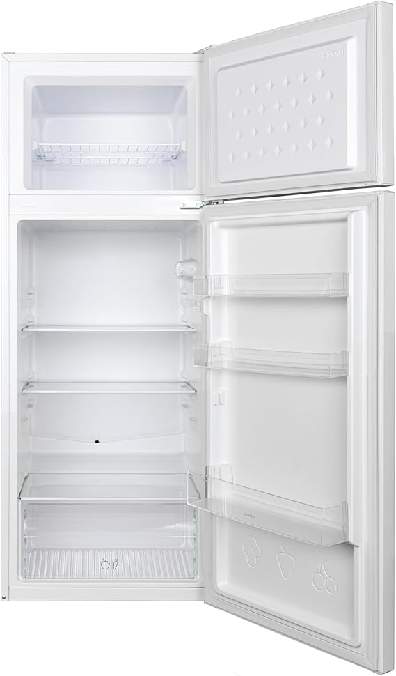 Frigorífico Combi, 211L, Cajón Verdulero, Iluminación LED, Puerta Reversible, 41DB, Alarma de Puerta, Ancho 55cm, Altura 1,45m, Blanco [Clase de eficiencia energética E]