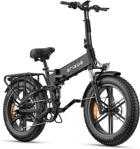 ENGWE Bicicleta Eléctrica Plegable | Batería de 768Wh 16AH con Autonomía de 110KM | Neumáticos Anchos 20" × 4.0" | Sensor de Par | Suspensión Total | 8 Velocidades | Motor Pro 2.0