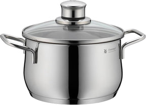 Batería de Cocina de 5 Piezas de Acero Inoxidable – Ollas Aptas para Inducción con Tapas de Cristal