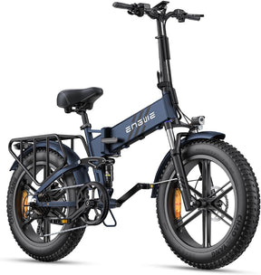 ENGWE Bicicleta Eléctrica Plegable | Batería de 768Wh 16AH con Autonomía de 110KM | Neumáticos Anchos 20" × 4.0" | Sensor de Par | Suspensión Total | 8 Velocidades | Motor Pro 2.0