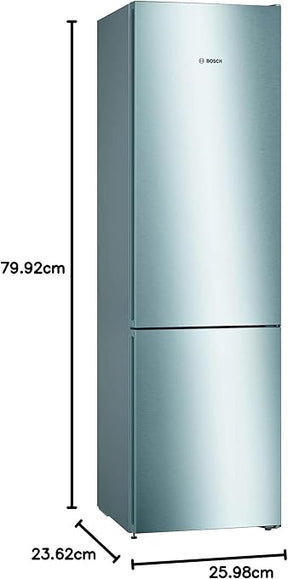 Frigorífico Combi, Libre instalación, Serie 4, VitaFresh, Acero antihuellas, [Clase de eficiencia energética E]