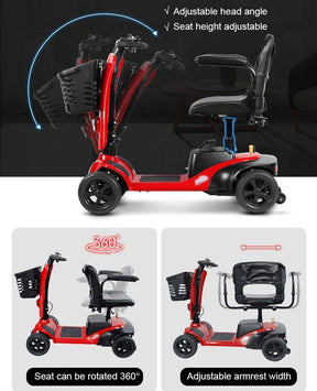 Silla de Ruedas Eléctrica para Adultos – Scooter de Movilidad Ligero, Plegable y Fácil de Usar