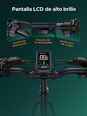 Bicicleta Eléctrica Plegable Fat Tire 20” – Batería 768Wh, Autonomía hasta 110 km y Suspensión Completa