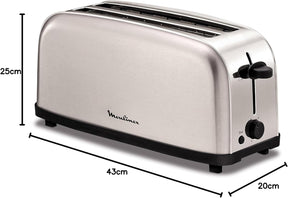 Tostador Acero Inoxidable, 2 Ranuras largas y anchas, 1400 W