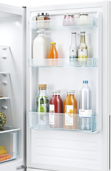 Frigorífico Combi, 55CM, Altura 1,77m, 260L, Low Frost, Función SuperCool, Cajón Verdulero, Control electrónico interno, LED, Puertas Reversibles, 39DB, Clase E, Blanco [Clase de eficiencia energética E]