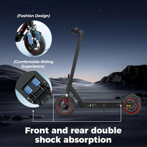 Patinete Eléctrico Plegable para Adultos – Autonomía 40–50 km, Ruedas 10”, Doble Suspensión y Control por App