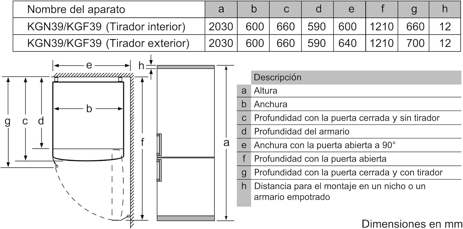 Frigorífico combinado, 203 x 60 cm, Cajón ExtraFresh, Iluminación LED, Blanco, 3KFE763WI [Clase de eficiencia energética E]