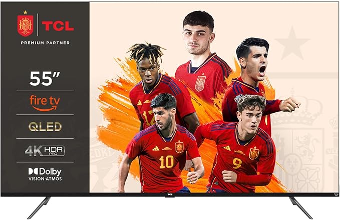 TCL 126cm (50 ") QLED Fire TV (4K Ultra HD, HDR 10+, Dolby Vision & Atmos, Smart TV, Game Master, 60Hz Motion clarity), Negro [Clase de eficiencia energética G]