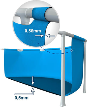 Piscina Desmontable Rectangular con Estructura Metálica – Set Completo para Jardín