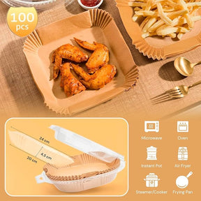 Papel Freidora Aire, Air Fryer, 100 Unidades, 20-24 cm