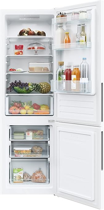 Frigorífico Combi, 55CM, Altura 1,77m, 260L, Low Frost, Función SuperCool, Cajón Verdulero, Control electrónico interno, LED, Puertas Reversibles, 39DB, Clase E, Blanco [Clase de eficiencia energética E]
