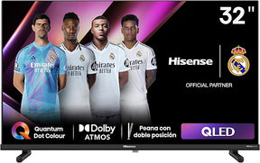 Hisense QLED TV, 32 Pulgadas, Dolby Atmos, Modo Juego, Entrada Tipo C