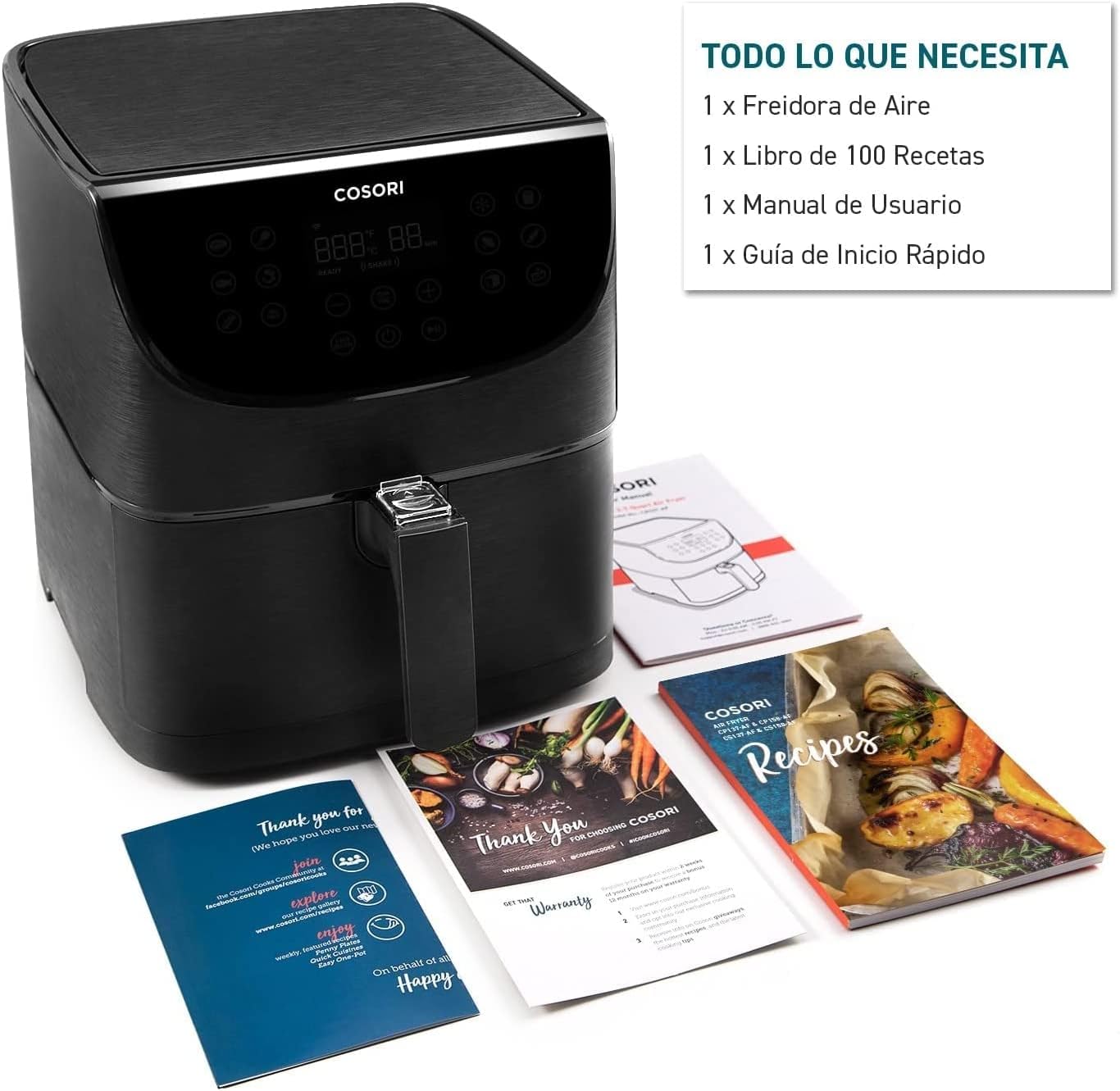 Cosori Freidora de Aire Duradera 5.5 L Air Fryer 1700W