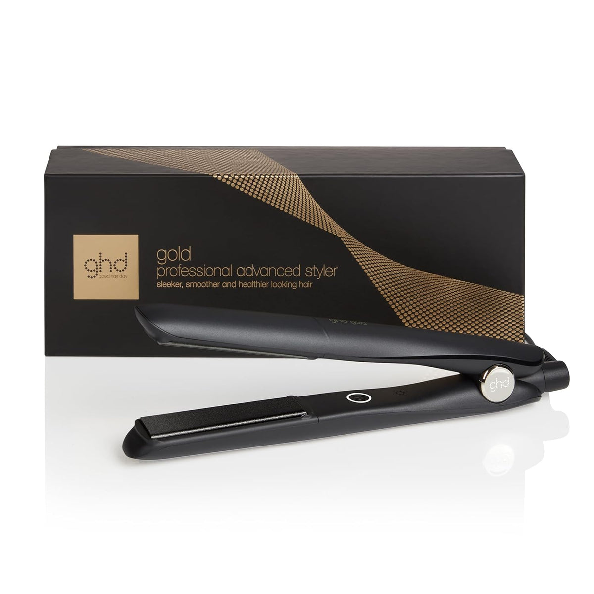 ghd Gold – Plancha Profesional para el Cabello, para un Alisado Perfecto y Brillo Radiante – Ideal para Todo Tipo de Cabello – Color Negro, (Conexión Europea)