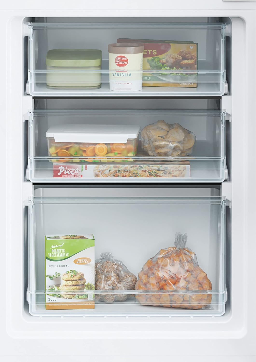 Frigorífico Combi, 55CM, Altura 1,77m, 260L, Low Frost, Función SuperCool, Cajón Verdulero, Control electrónico interno, LED, Puertas Reversibles, 39DB, Clase E, Blanco [Clase de eficiencia energética E]