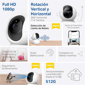 Tapo C200 - Cámara IP WiFi 360° Cámara de Vigilancia FHD 1080p