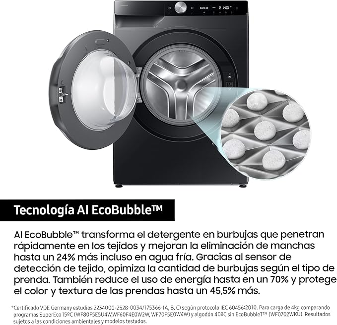 Lavadora 9K - Tecnología AI EcoBubble™ con SmartThings e Inteligencia Artificial
