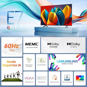 Hisense QLED Smart TV, 43 Pulgadas Televisor, Quantum Dot Colour, Dolby Vision