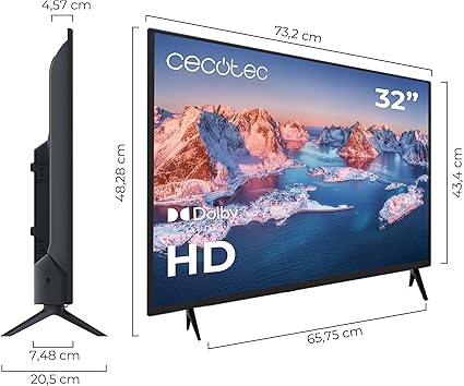 Cecotec TV, Televisor LED de 32Pulgadas, HD